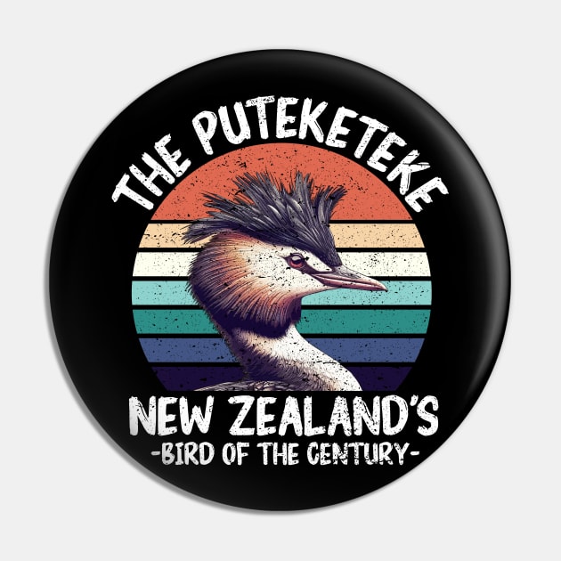 Puteketeke New Zealand's Bird Pin by RetroPrideArts