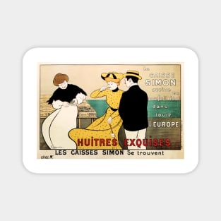 Caisse Simon HUITRES EXQUISES OYSTERS by Leonetto Cappiello Vintage French Art Deco Magnet