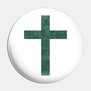 Christian Cross (Green) Lichen Pin