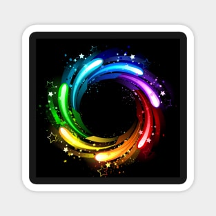 round rainbow banner Magnet