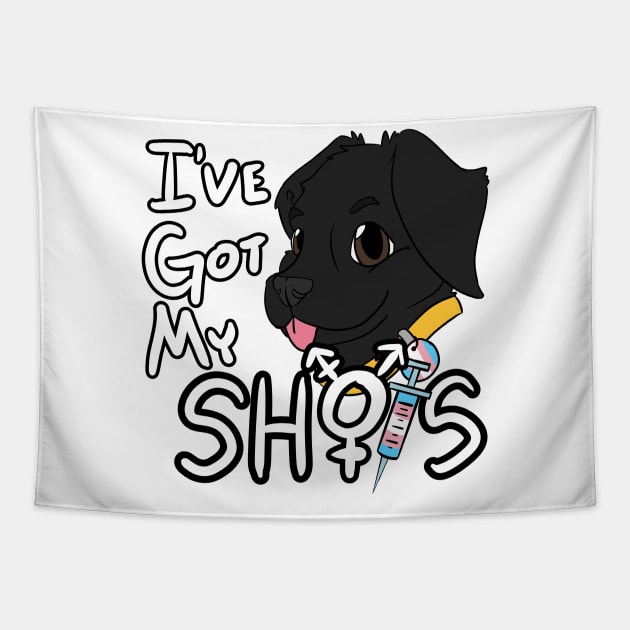 I've Got My Shots (Black Lab, HRT) Tapestry by malafight