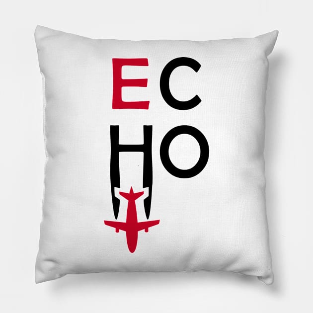 ECHO Aviation Phonetic Alphabet Pilot Airplane Pillow by For HerHim