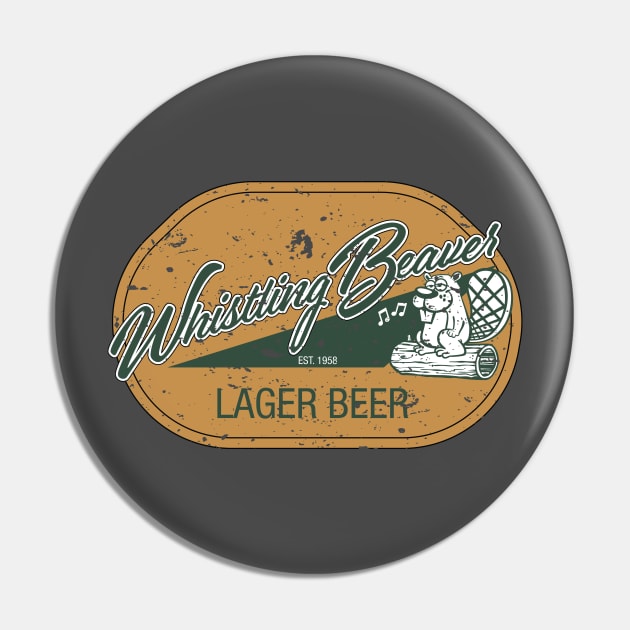 Whistling Beaver Lager Beer Pin by rjzinger