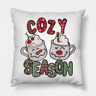 Cozy Season ,Hot Cocoa ,Glitter Christmas Pillow