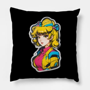 Retro anime girl Pillow