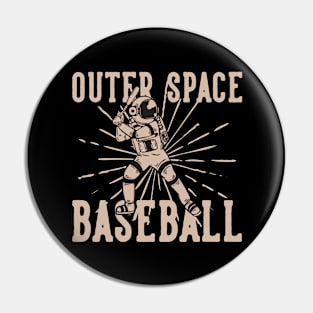 Outer space baseball Pin