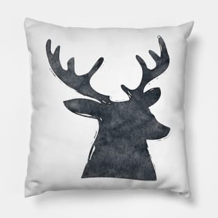 Stag Head Inkpress Artwork Pillow