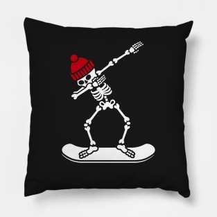 Dab dabbing skeleton snowboard Pillow