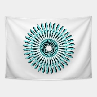 Teal Hook Flower Tapestry