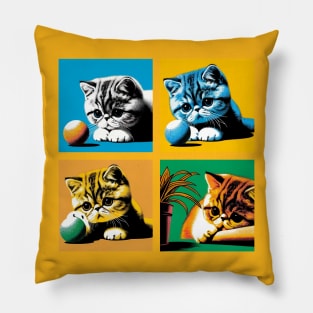 Exotic Shorthair Pop Art - Cute Kitties Pillow