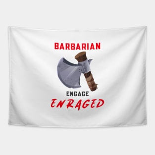 Enraged Barbarian Dungeons and Dragons Shirt Design Tapestry