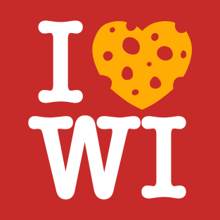 I Love Wisconsin - Madison Red Background T-Shirt