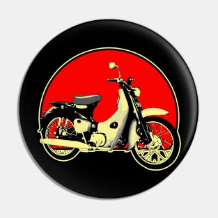 1958 Honda Super Cub Retro Red Circle Motorcycle Pin