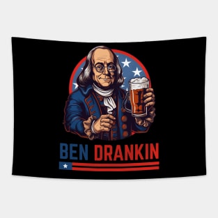 Funny 4th of July Ben Drankin Patriotic Tapestry