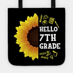 Hello Seventh Grade Shirt 7th Grade Back To School Sunflower Gift Tote