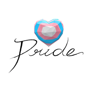 Transgender heart LGBTQ pride word in black T-Shirt