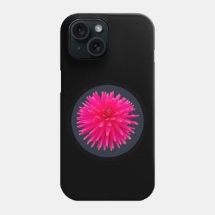 Pink Cactus Dahlia Flower Circle Frame Phone Case