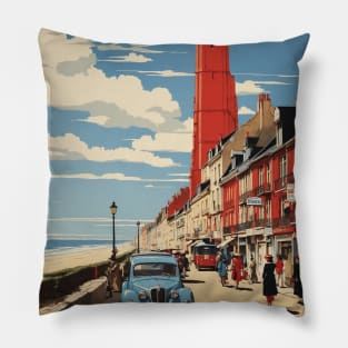 Nord Pas de Calais France Vintage Poster Tourism Pillow