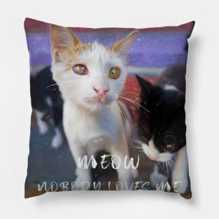 Meow I am a lonely kitty nobody loves me Pillow