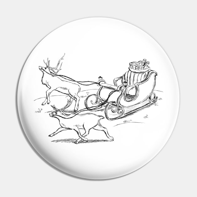 Santa's Carriage Pin by rachelsfinelines