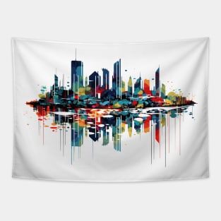 City Skylines Urbain World Fun Life Abstract Tapestry