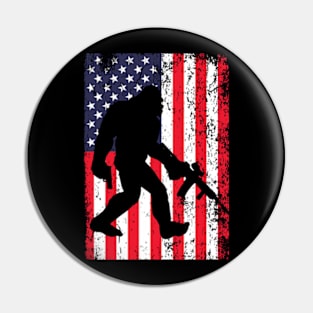 bigfoot american flag 4th of july Pin