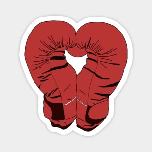 Red Boxing Gloves such as Heart - Pair of Boxing Gloves Magnet