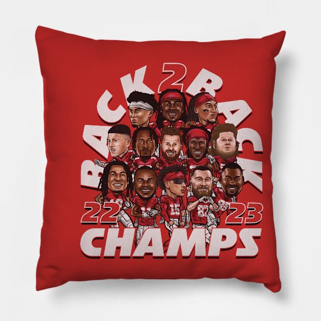 Kansas City Football 2023 Champs Pillow by ganisfarhan