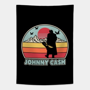 The Man In Black Johnny Sunset Tapestry