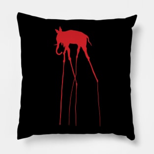 Salvador Dali Elephant Minimal Artwork Cutout Pillow