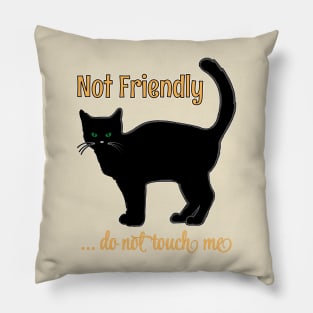 NOT FRIENDLY DO NOT TOUCH ME FUNNY CAT HALLOWEEN SHIRT, SOCKS, STICKERS, AND MORE Pillow