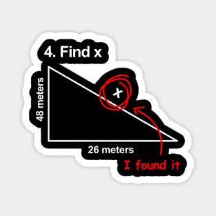 Find X I Found It Mathematics Jokes Funny Magnet