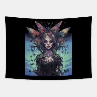 Grunge Fairycore Aesthetic Skeleton Goth Gothic Fairy Tapestry