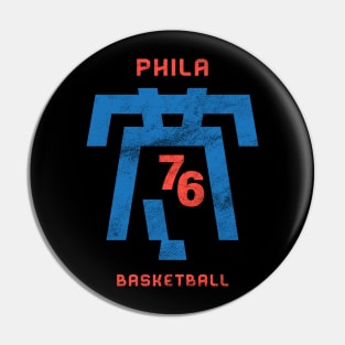 Cool Modern Philadelphia, PA Basketball fan Gift Pin