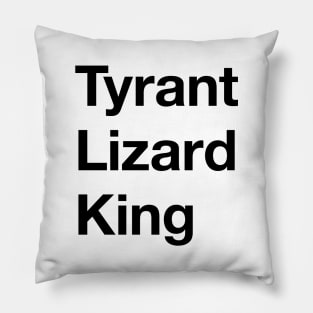 Tyrant Lizard King in Black Pillow