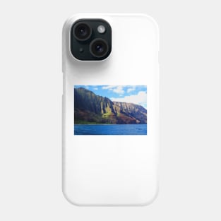 Blue Pacific and Rugged Na Pali Coastline of Kauai Hawaii Phone Case