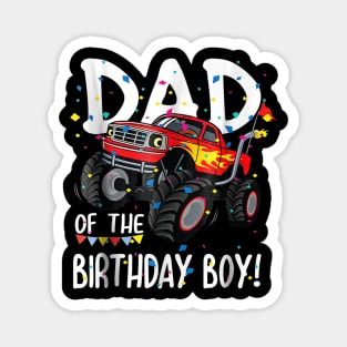 Mens Monster Truck Party Dad Of Birthday Boy Tank Top Magnet