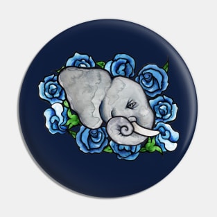 Cute Floral Elephant Art Pin