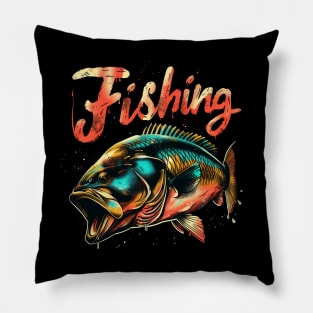 Fishing t-shirt Pillow