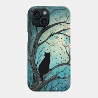 Black Cat Full Moon Magic Phone Case