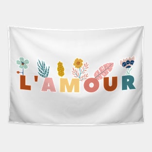 Amour Love Amore Flowers pastel colors summer Tapestry