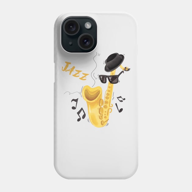 Jazz and Saxophone day Phone Case by Imou designs