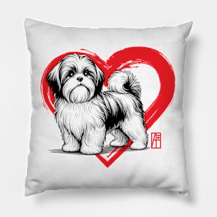 I Love My Shih Tzur - I Love my dog - Devoted dog Pillow