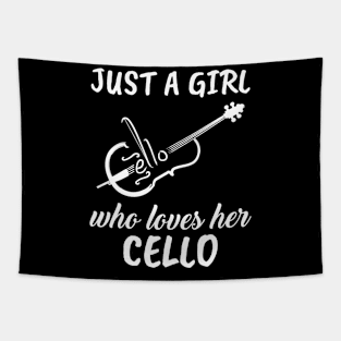 Just A Girl Who Loves Her Cello Tapestry