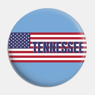 Tennessee State in American Flag Pin