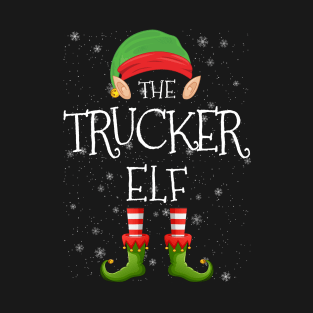 Trucker Elf Family Matching Christmas Group Funny Pajama Xmas T-Shirt