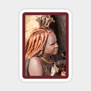 Namibia. Himba Tribe. Portrait of a Woman. Magnet