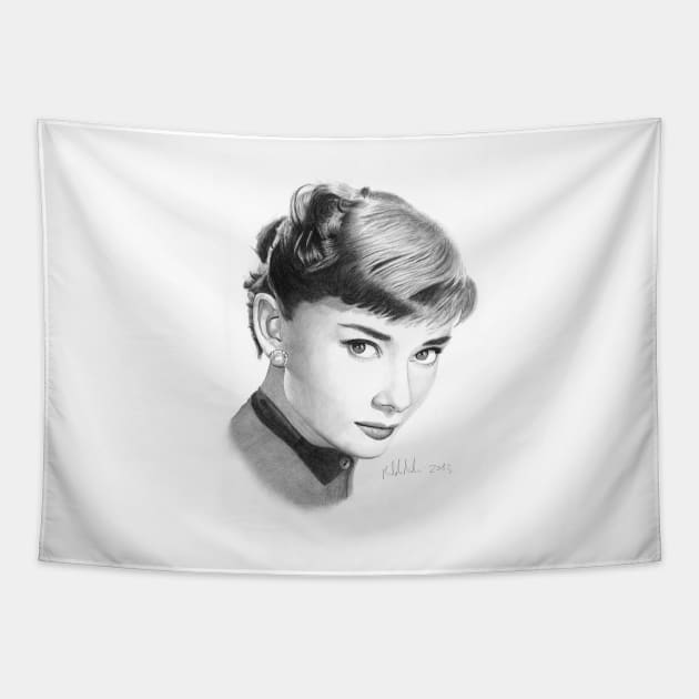 Audrey Hepburn Tapestry by micheleamadesi