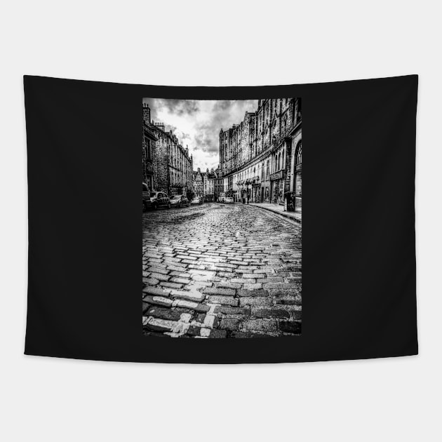 Grassmarket Edinburgh, Scotland Black And White Tapestry by tommysphotos