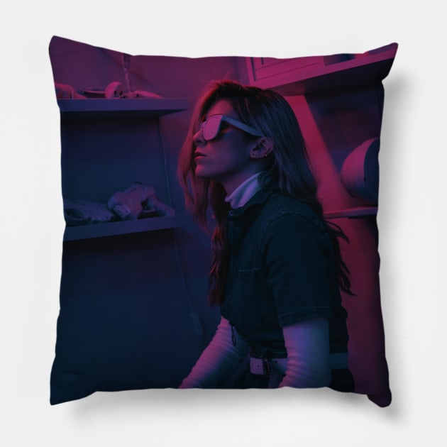 Cyberpunk in red Pillow by Bien Design